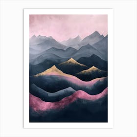 Abstract Mountains Canvas Print Art Print