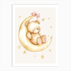 Teddy Bear On The Moon Kids and Nursery 1 Art Print