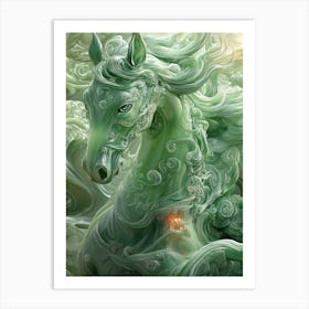 Green Horse Art Print