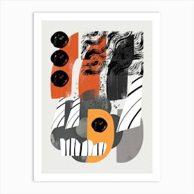 Abstract Shape Collage In Black Art Print