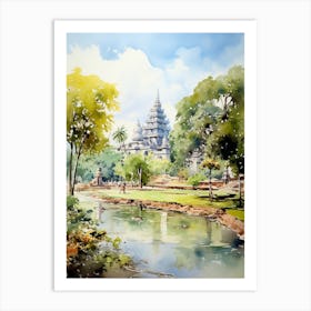 Suan Nong Nooch Garden Thailand Watercolour 3 Art Print