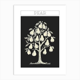 Pear Tree Minimalistic Drawing 1 Poster Art Print