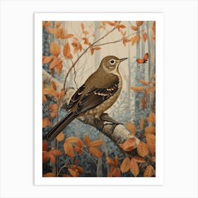 Dark And Moody Botanical Hermit Thrush 3 Art Print