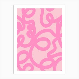 Pink Abstract Lines Art Print