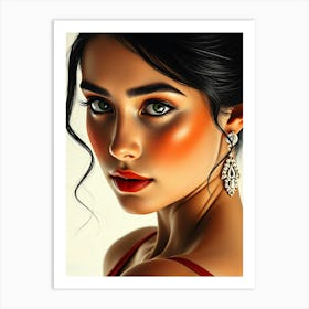 Portrait Of A Beautiful Woman Art Print