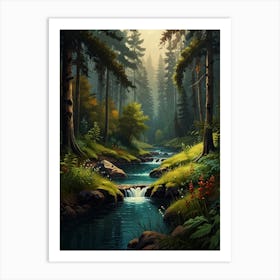 River In The Forest 1 Art Print