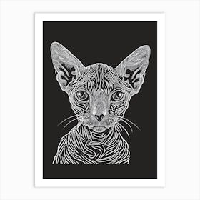 Cornish Rex Cat Minimalist Illustration 2 Art Print