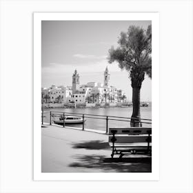 Sitges, Spain, Black And White Analogue Photography 4 Art Print