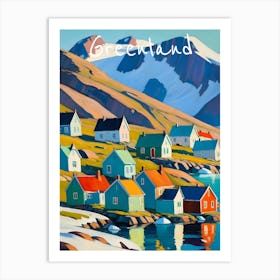 Greenland Travel Poster Fauvist Style Painting 1 Art Print