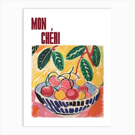 Mon Cheri Poster Cherry Painting Matisse Style 11 Art Print