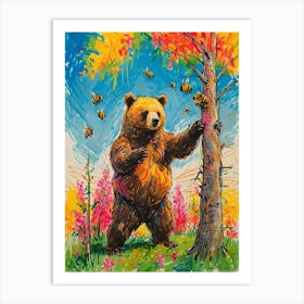 Bees And Bears Art Print