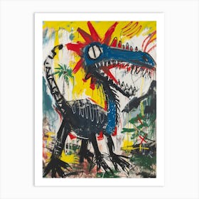 Wild Cartoon Brushstroke Dinosaur 4 Art Print