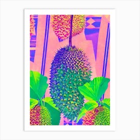 Durian Risograph Retro Poster Fruit Art Print