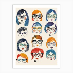 Women In Glasses Art Print