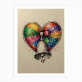 Heart With A Bell Art Print