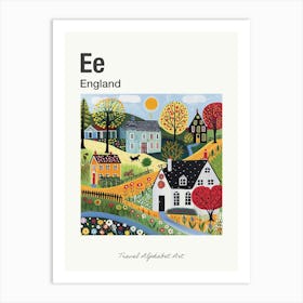 Kids Travel Alphabet  England 1 Art Print