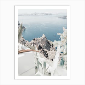 Cliffside Allure, Santorini Art Print