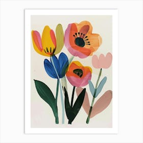 Painted Florals Tulip 1 Art Print