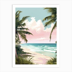 A Canvas Painting Of Tulum Beach, Riviera Maya Mexico 2 Art Print