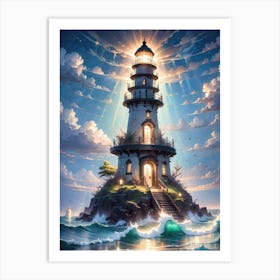 A Lighthouse In The Middle Of The Ocean 63 Art Print