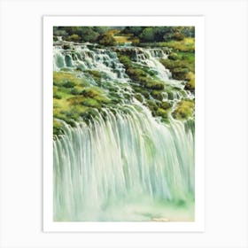 Victoria Falls National Park Zimbabwe Water Colour Poster Art Print