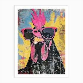 Rooster In Sunglasses 1 Art Print