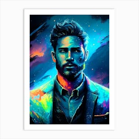 Portrait Of A Man in Colors Art Print