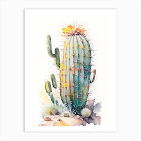 Saguaro Cactus Storybook Watercolours 2 Art Print