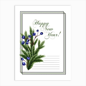 Happy New Year Postcard Art Print