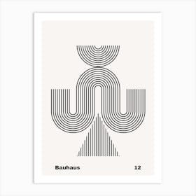 Geometric Bauhaus Poster B&W 12 Art Print