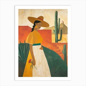 Mexican Woman, Minimalism Art Print