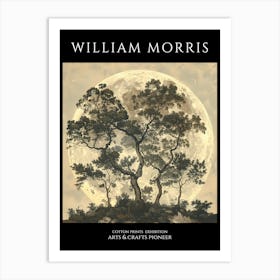 William Morris Inspired Vintage Moonlit Trees Art Print