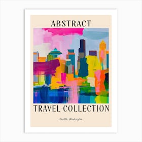 Abstract Travel Collection Poster Seattle Washington 2 Art Print