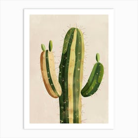 Rebutia Cactus Minimalist Abstract Illustration 1 Art Print