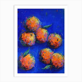 Oranges On Blue 1 Art Print