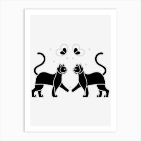 Purrfect Harmony: Two Cats In Love Art Print