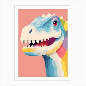 Colourful Dinosaur Velocisaurus 1 Art Print