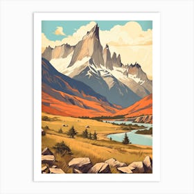 Patagonia 1 Vintage Travel Illustration Art Print