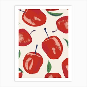 Red Apple Fruit Pattern 2 Art Print