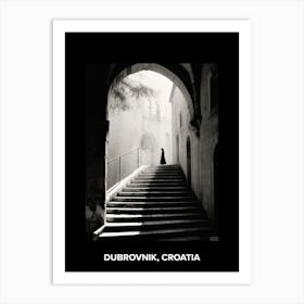Poster Of Dubrovnik, Croatia, Mediterranean Black And White Photography Analogue 1 Art Print