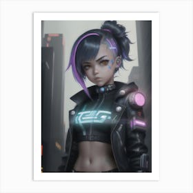 Futuristic Girl Art Print