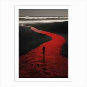 Red Silk River | Retro Sci-Fi Art Print