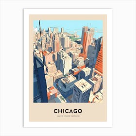 Willis Tower Skydeck Chicago Travel Poster Art Print