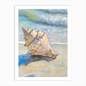 Conch Shell On The Beach Art Print