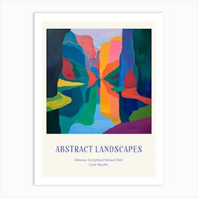 Colourful Abstract Bohemian Switzerland National Park Czech Republic 3 Poster Blue Art Print