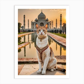 Purrspective A Cat’s View of the World Taj Mahal Cat Art Print