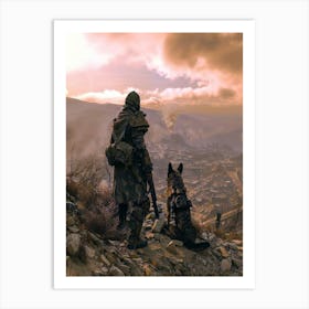 Soldier And His Dog Art Print