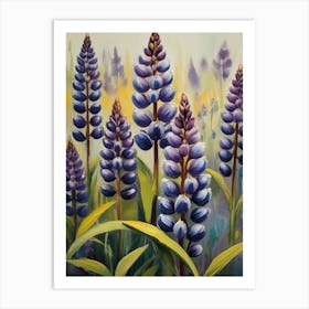 Lupins Landscape Art Art Print