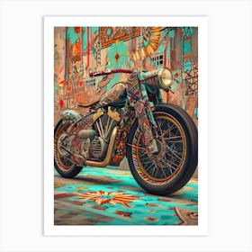 Vintage Colorful Scooter 2 Art Print