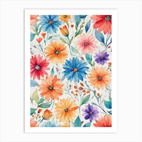 Watercolor Flowers 10 Art Print